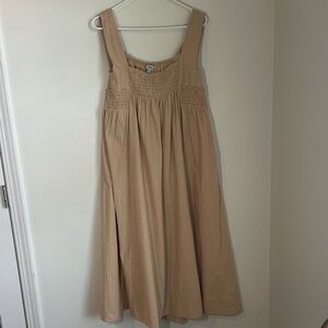 Polagram Wexford Tank Midi Dress w Pockets in Taupe Sz L Piper & Scoot